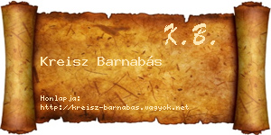 Kreisz Barnabás névjegykártya
